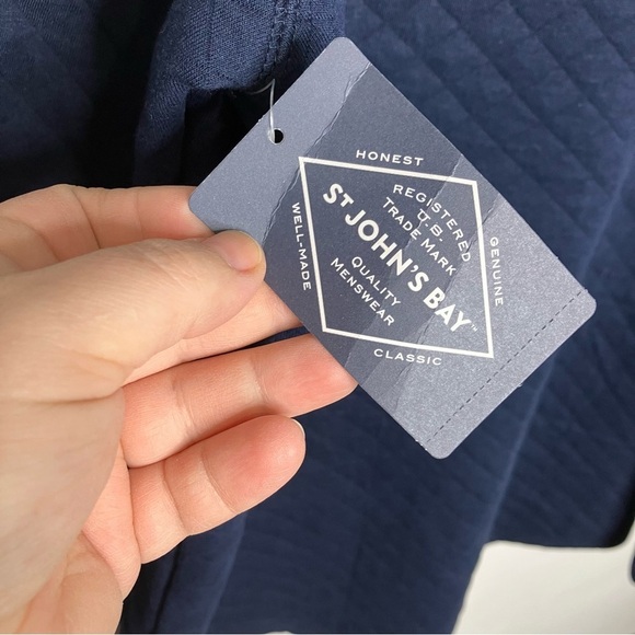 NWT St. John’s Bay navy blue quilted quarter zip pullover size XL - Picture 7 of 7